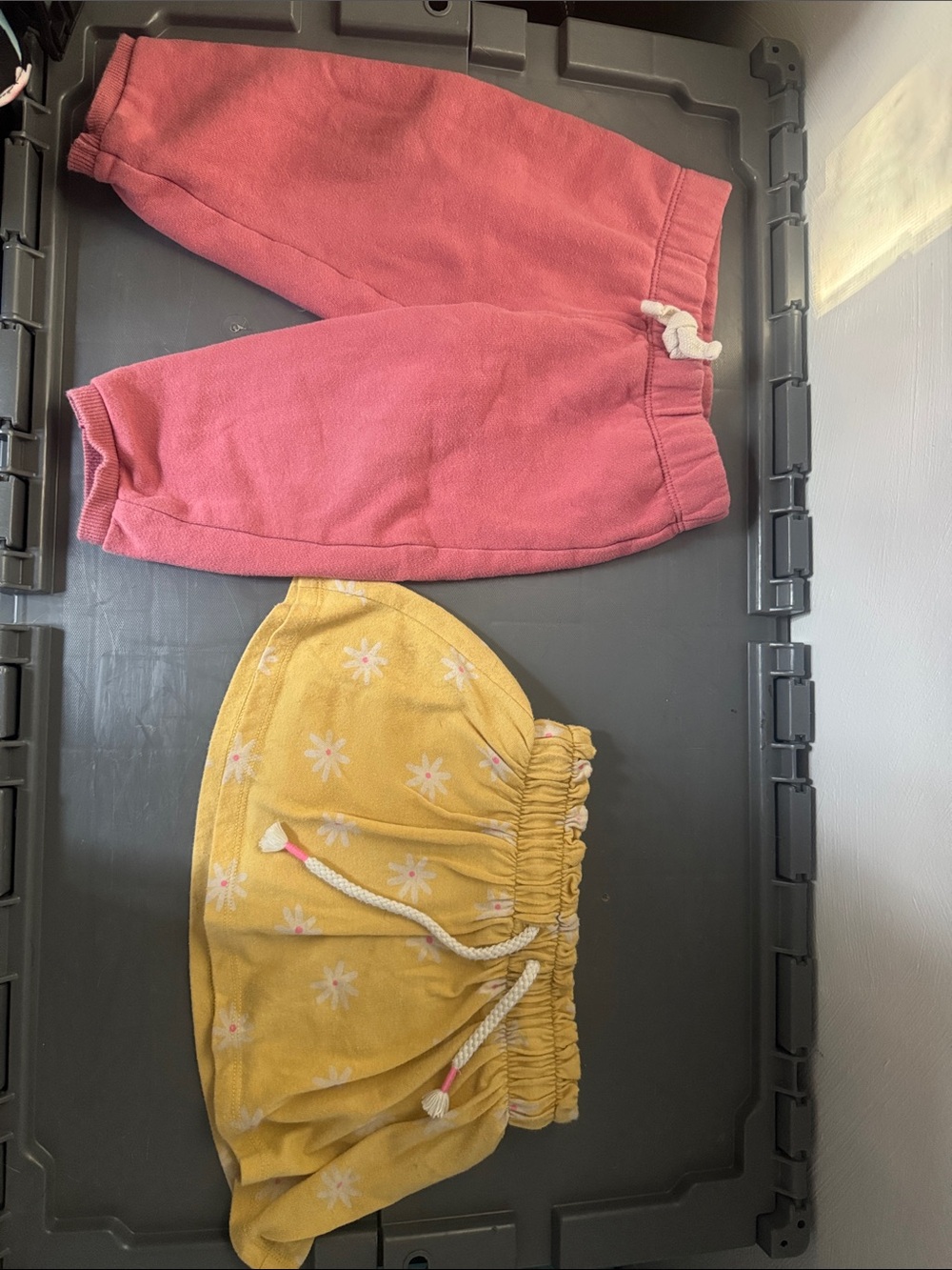 Cat & Jack Pink Joggers and Yellow Daisy Skirt Set